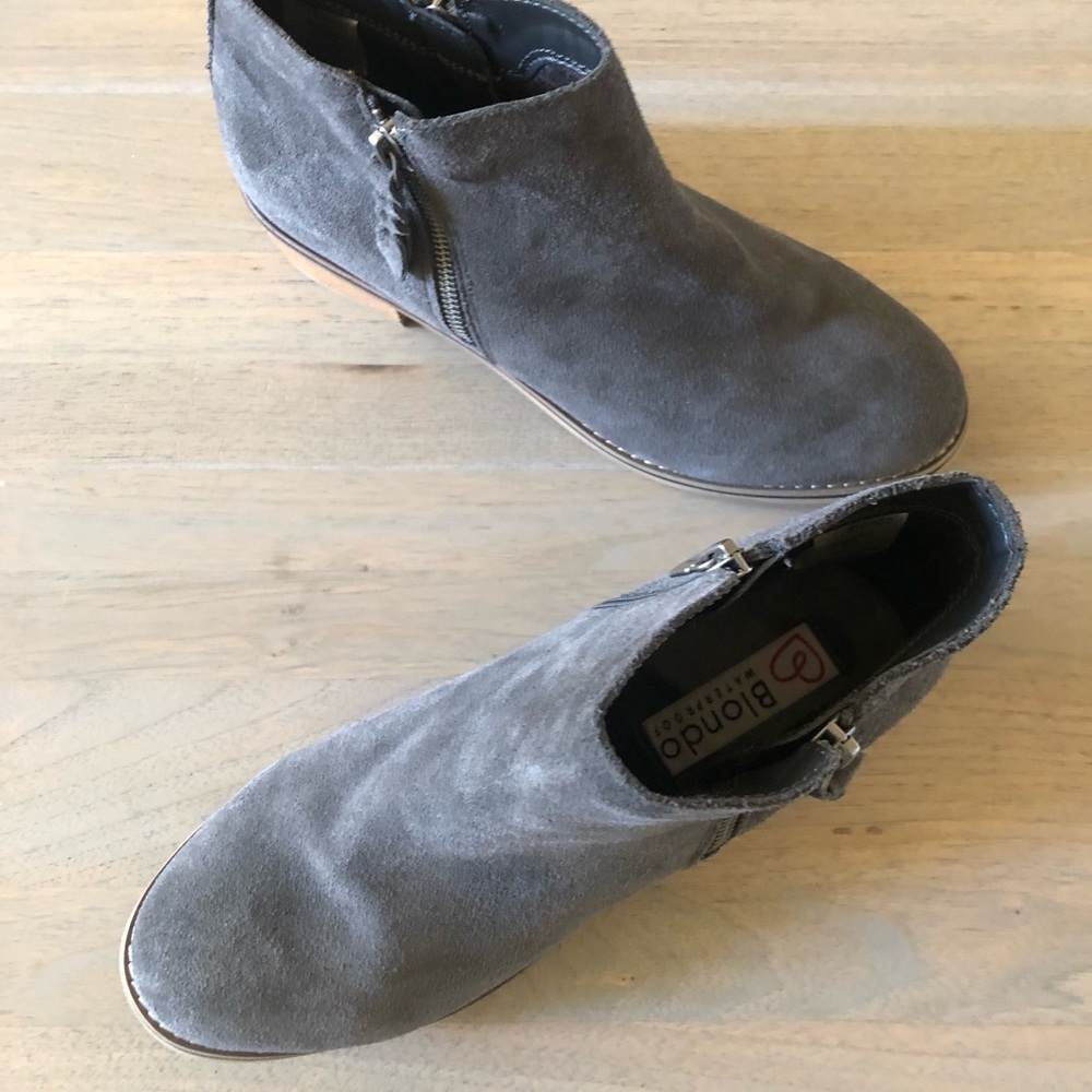 Beautiful Blondo gray suede ankle boots 8.5
